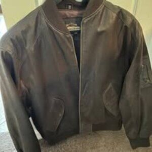 Men's brown leather coat, Size XL